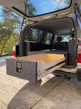 Load image into Gallery viewer, 3rd Gen 4Runner drawer platform showing extended drawer with dual subwoofer boxes
